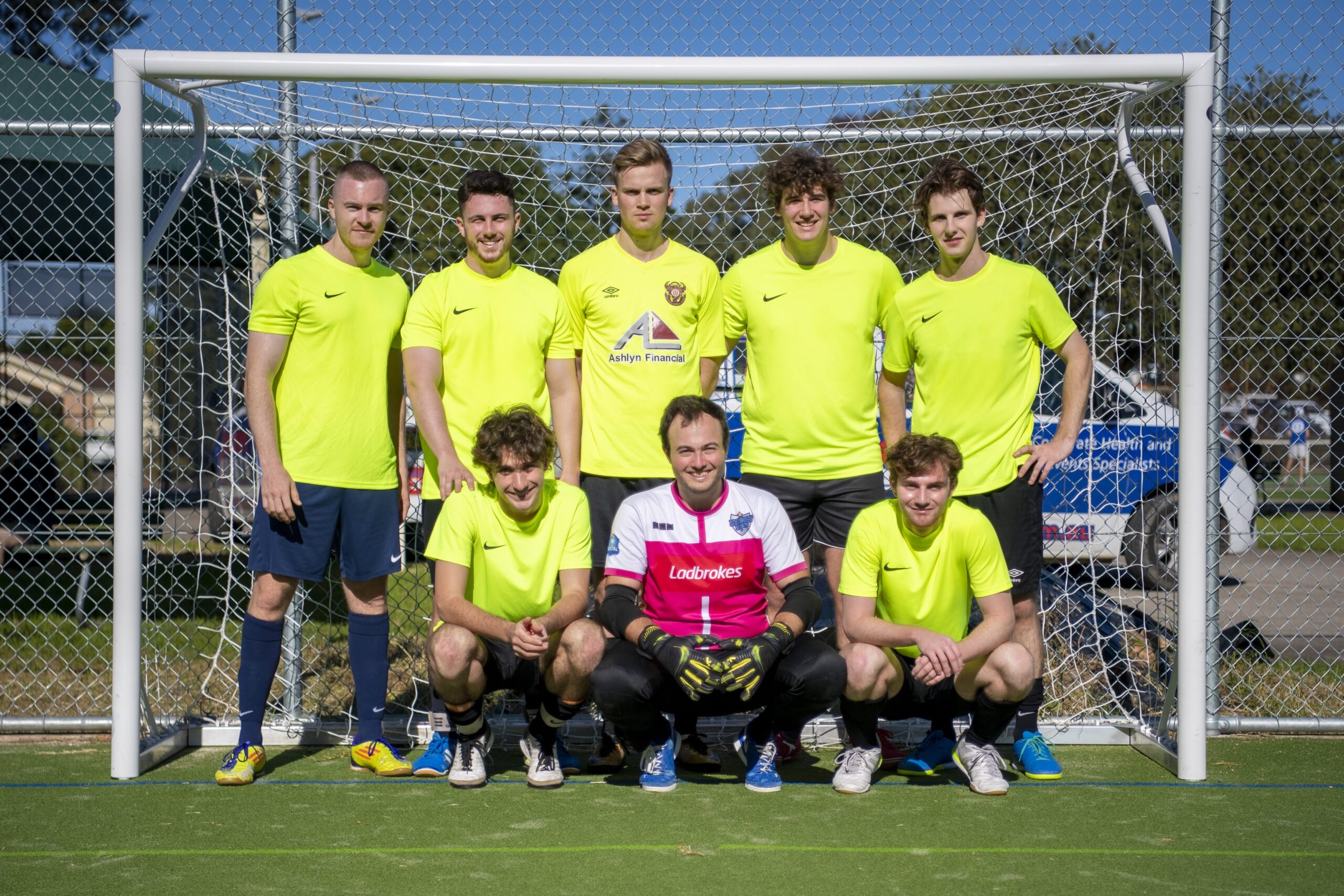 Soccer 8 Corporate futsal team photo Sydney